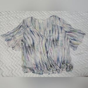 Bella Dahl Flutter Sleeve Smocked Top